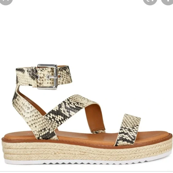 Nine West snake print wedge espadrille sandals - Picture 1 of 9
